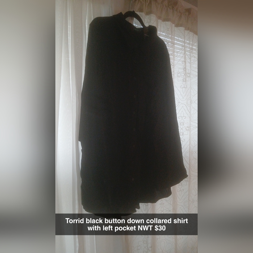 Torrid Black Button Down Collared Shirt